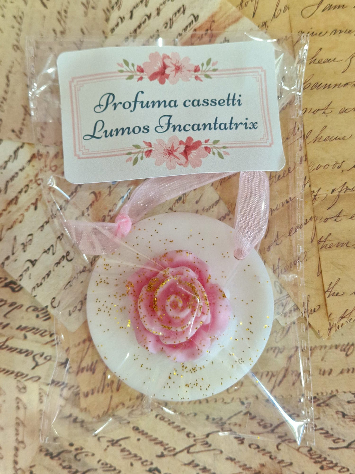 Profuma Cassetti Rosa in Cera Artigianale – Lumos Incantatrix