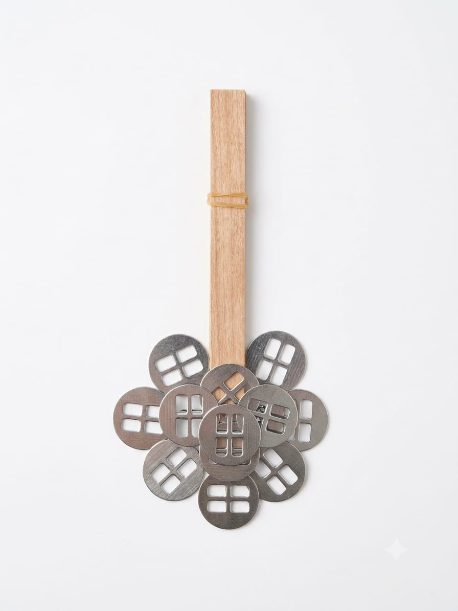 Stoppini in Legno con Supporto in Metallo – 13 cm x 13 mm, 10 Pezzi
