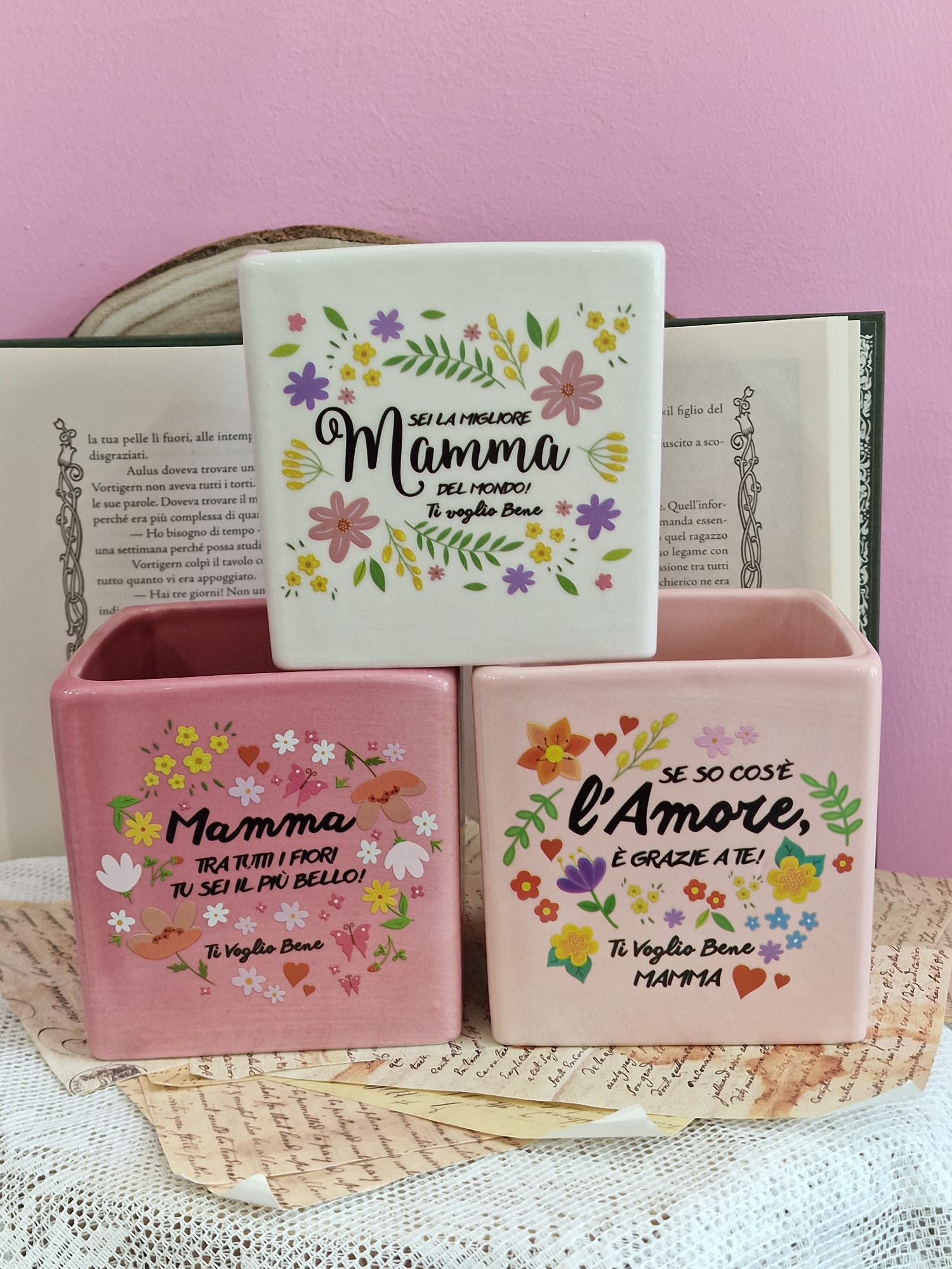 Vaso in Ceramica con Scritta - Festa della Mamma