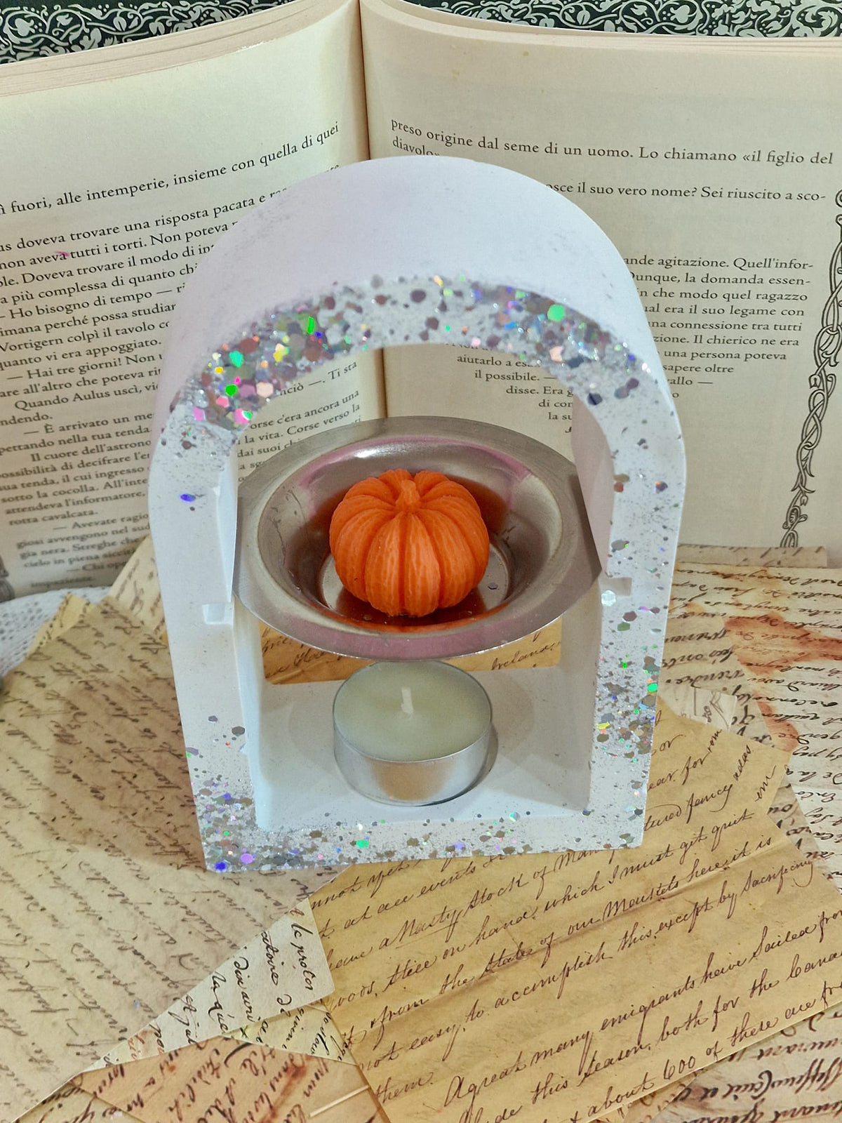 Lumos Incantatrix Scaldacera Gesso Glitter Argento