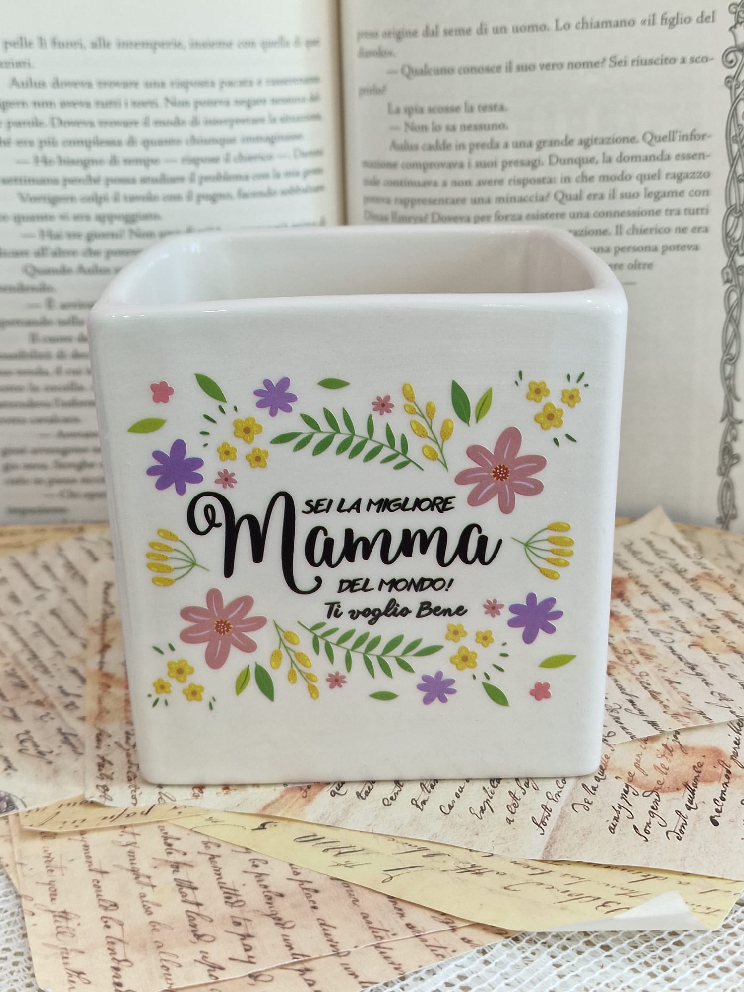 Vaso in Ceramica con Scritta - Festa della Mamma