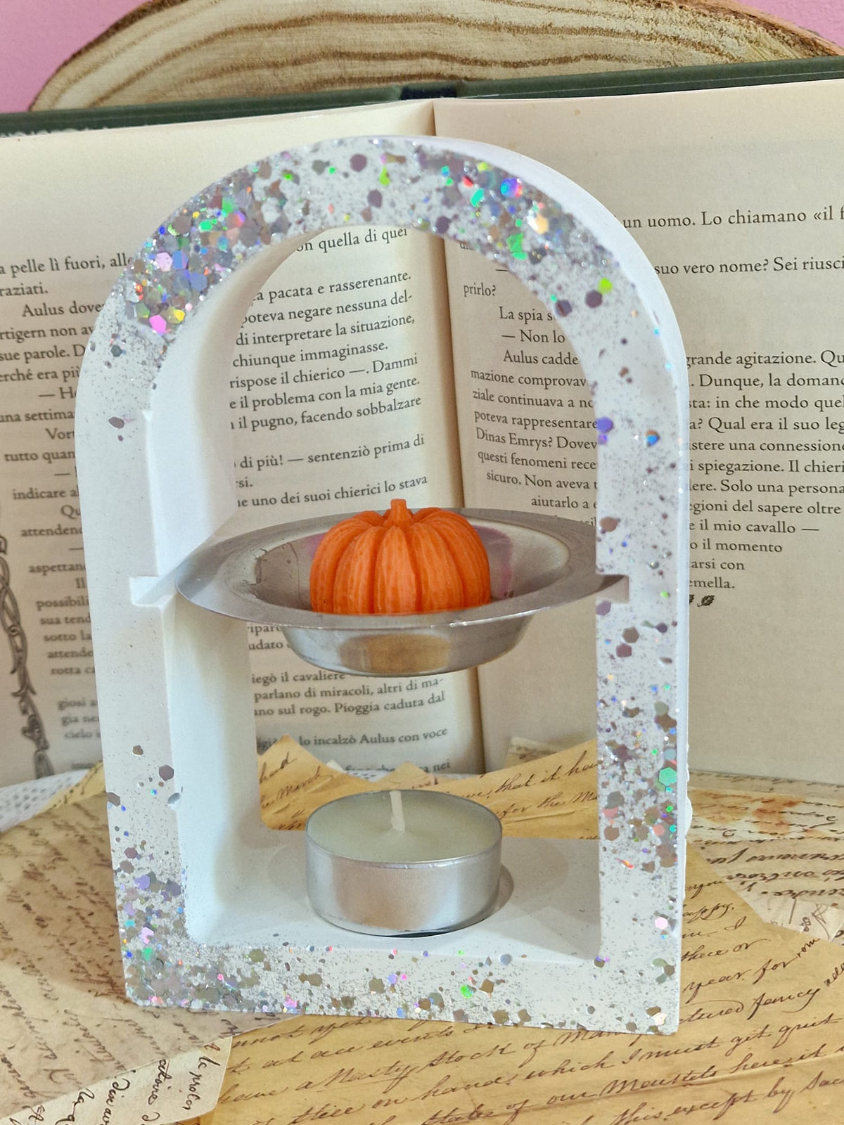 Lumos Incantatrix Scaldacera Gesso Glitter Argento