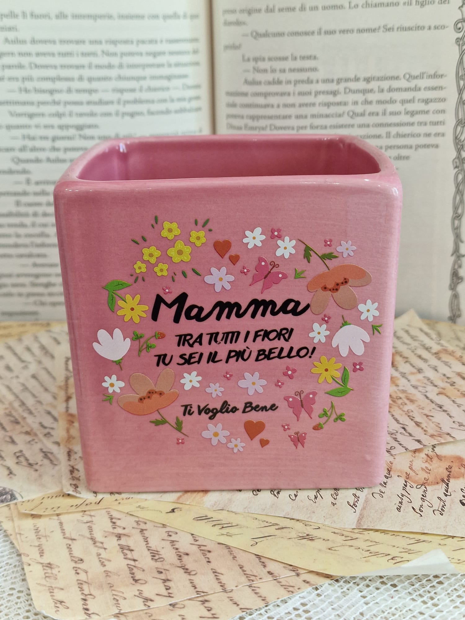 Vaso in Ceramica con Scritta - Festa della Mamma