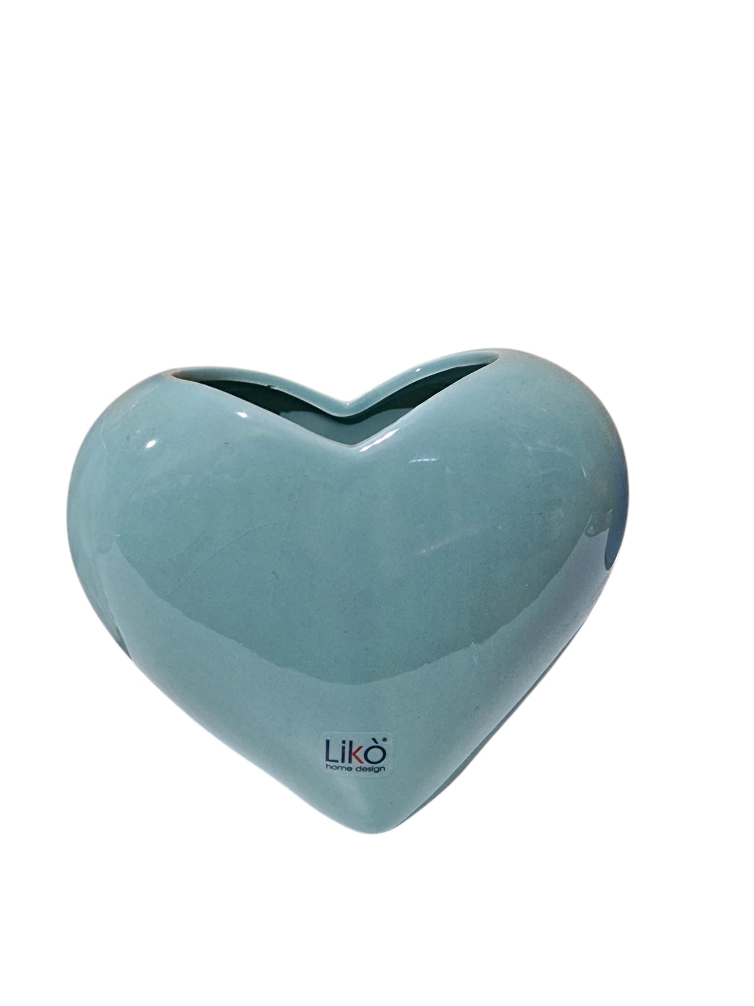 Vaso in Ceramica a Forma di Cuore liscio Likò -